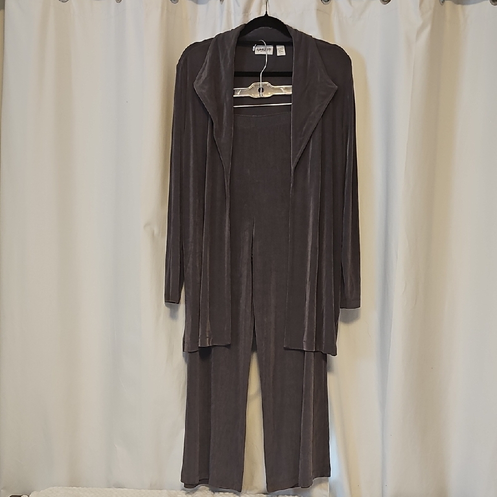 Chico's Dark Gray Pants and Cardigan Set